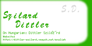 szilard dittler business card